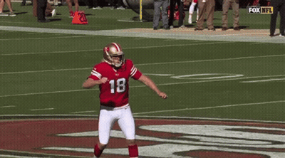 Football Player In Red Jersey With Referee GIF