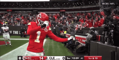 Football Player In Red Uniform Number 1 GIF