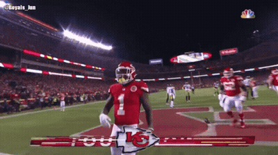 Football Player In Red Uniform Number 1 GIF