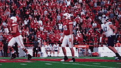 Football Player In Red Uniform Number 10 GIF