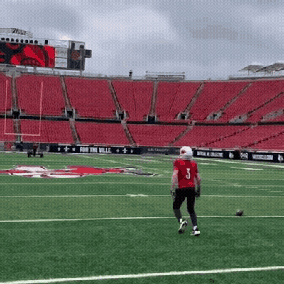 Football Player In Red Uniform Number 3 GIF