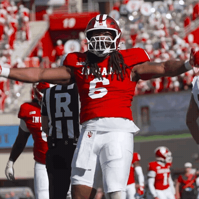 Football Player In Red Uniform Number 6 GIF