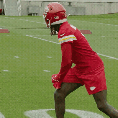 Football Player In Red Uniform Running GIF