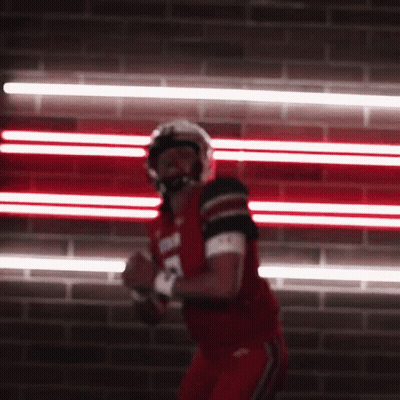 Football Player In Red Uniform Running With Ball GIF
