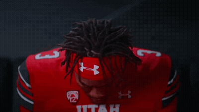 Football Player In Red Utah Jersey GIF