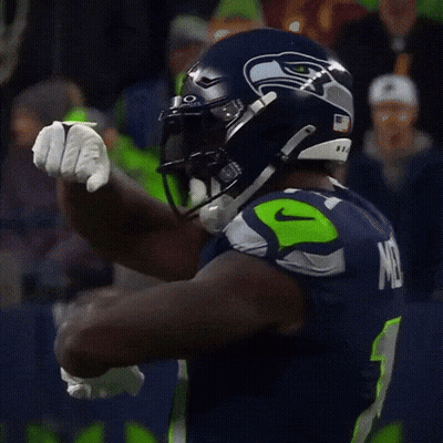 Football Player In Seahawks Helmet Pointing GIF