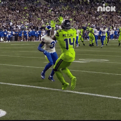 Football Player In Seahawks Helmet Pointing GIF