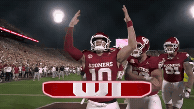 Football Player In Sooners Jersey Celebrates GIF
