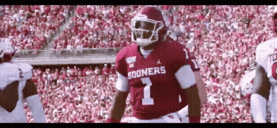Football Player In Sooners Jersey On Field GIF