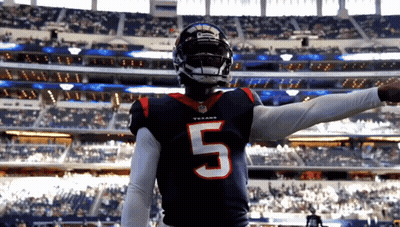 Football Player In Texans Jersey Number 5 GIF