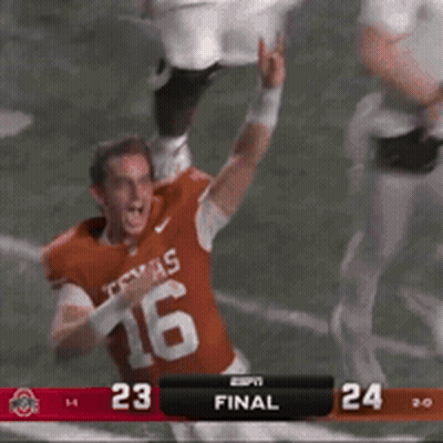 Football Player In Texas 16 Jersey Celebrating Touchdown GIF