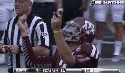 Football Player In Texas A&M Helmet Celebrating Touchdown GIF