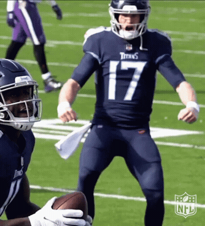Football Player In Titans Jersey Holding Football GIF