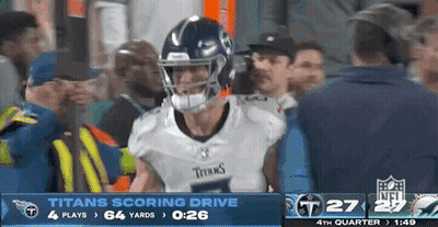 Football Player In Titans Jersey In Crowd GIF
