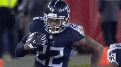 Football Player In Titans Uniform Running With Ball GIF