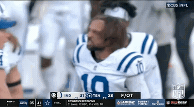 Football Player In White And Blue Jersey Number 10 GIF
