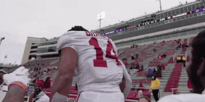 Football Player In White Jersey Number 14 GIF