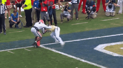 Football Player In White Jersey Number 14 GIF