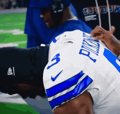 Football Player In White Jersey Number 14 GIF