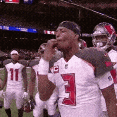 Football Player In White Jersey Number 3 On Field GIF