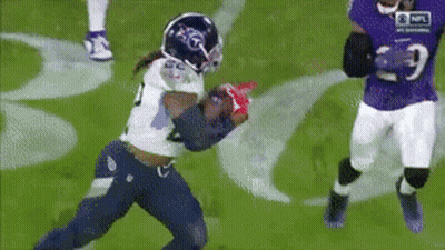 Football Player In White Jersey Running With Ball GIF