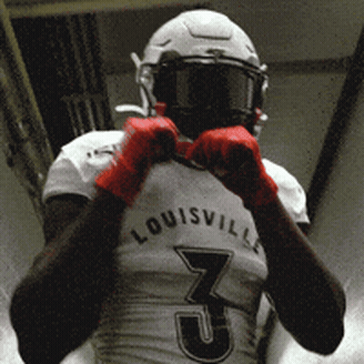 Football Player In White Louisville Jersey GIF