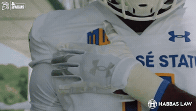 Football Player In White Under Armour Jersey With SE State GIF