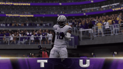 Football Player In White Uniform Number 18 GIF