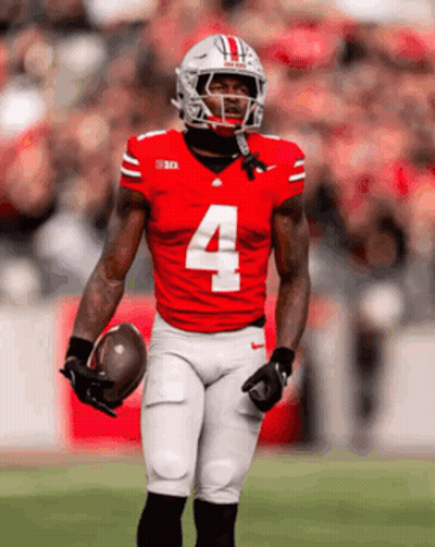 Football Player In White Uniform Number 4 GIF