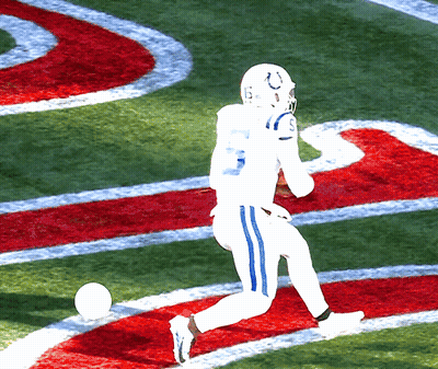 Football Player In White Uniform Number 5 GIF
