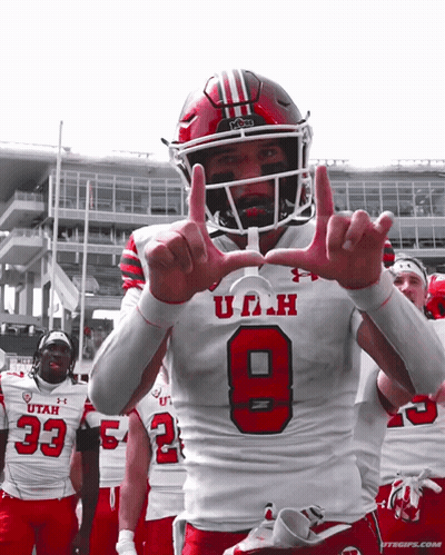 Football Player In White Utah Jersey GIF