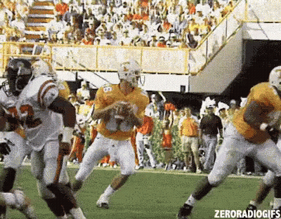 Football Player In Yellow Jersey Number 1 Running GIF