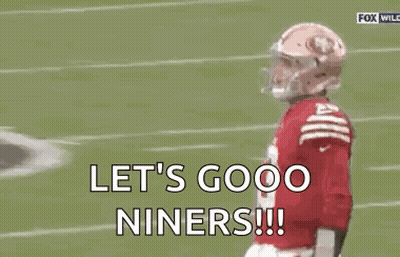 Football Player Jumping Let's Gooooo Niners GIF
