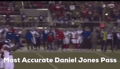 Football Player Jumping Over Hurdle Most Accurate Daniel Jones Pass GIF