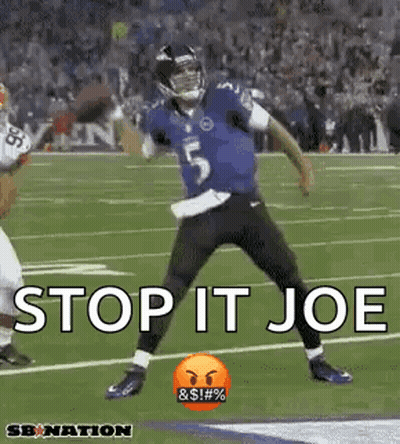 Football Player Jumping Saying Stop It Joe GIF
