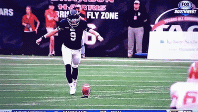 Football Player Kicking Ball In Fly Zone GIF