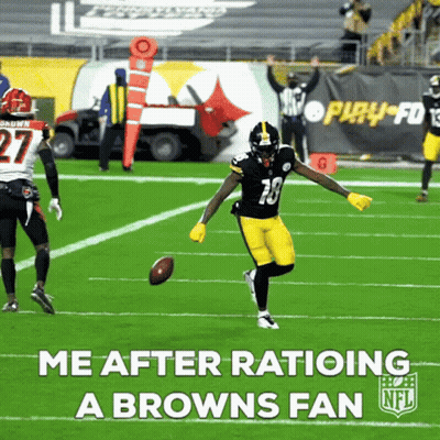 Football Player Kicking Ball Me After Ratioing A Browns Fan GIF