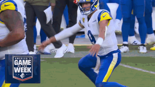 Football Player Kneeling At Game Of The Week Sign GIF