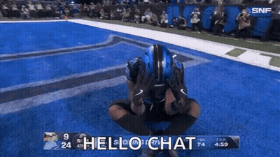 Football Player Kneeling Hello Chat