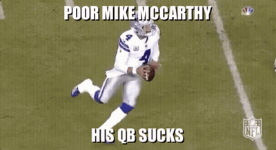 Football Player Kneeling Poor Mike McCarthy His QB Sucks GIF