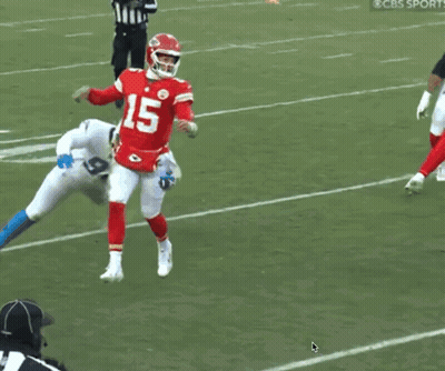 Football Player Laying On Field With CBS Sports Ad GIF