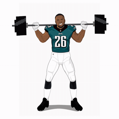 Football Player Lifting Barbell Jersey 26 GIF