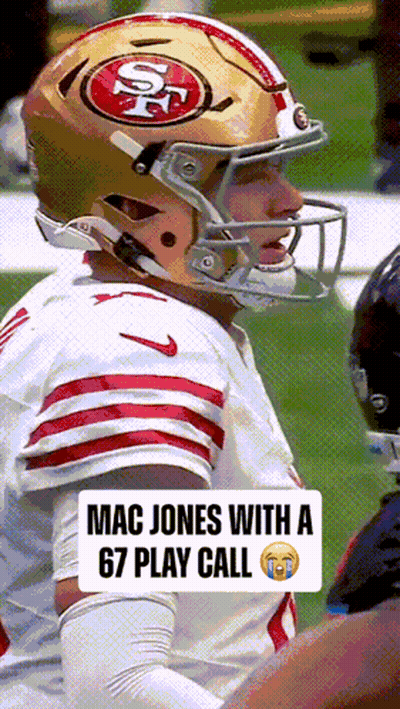Football Player Mac Jones With 67 Play Call GIF