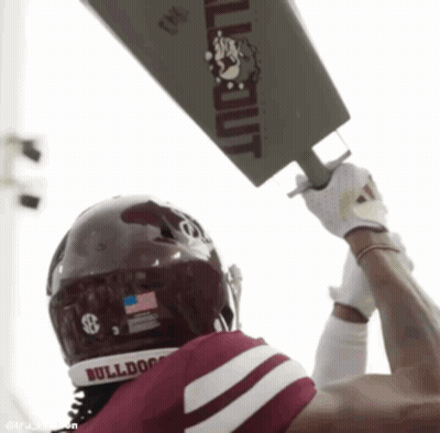 Football Player Maroon Helmet Bulldog GIF