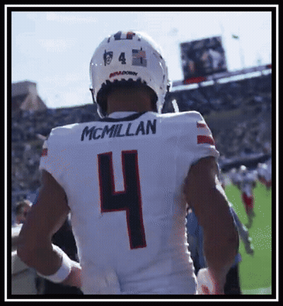 Football Player McMillan White Jersey Number 4 GIF