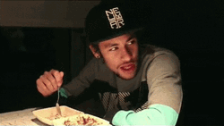 Football Player Neymar Eating