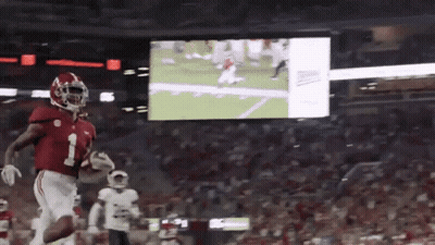 Football Player Number 1 Jersey Running With Ball GIF