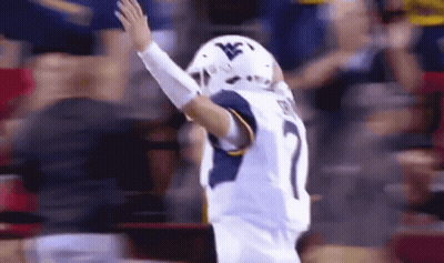 Football Player Number 1 Raising Hands GIF