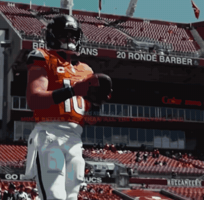 Football Player Number 10 Holding Football GIF