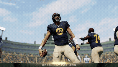 Football Player Number 10 Holding Football GIF